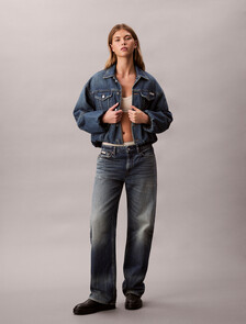 Relaxed Denim Bubble Jacket, TINTED ORCHARD, hi-res