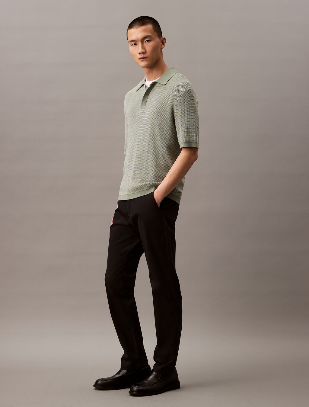 Stretch Cotton Slim Chino, Black, hi-res