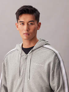 棉質混紡毛圈布連帽外套, Medium Grey Heather, hi-res