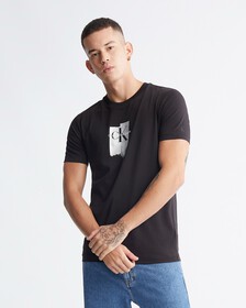 金屬色 Monogram 有機棉 T 裇, Ck Black, hi-res
