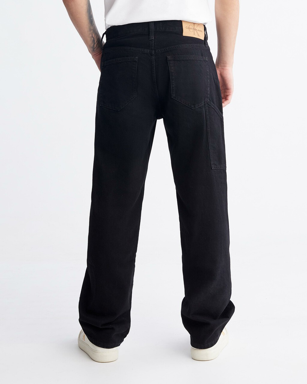 Recycled Cotton 90s Straight Workwear Pants, WASHED BLACK, hi-res