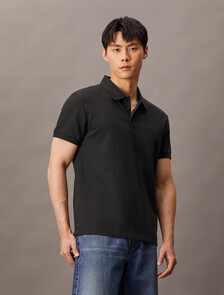 Liquid Cotton Polo Shirt, Black, hi-res