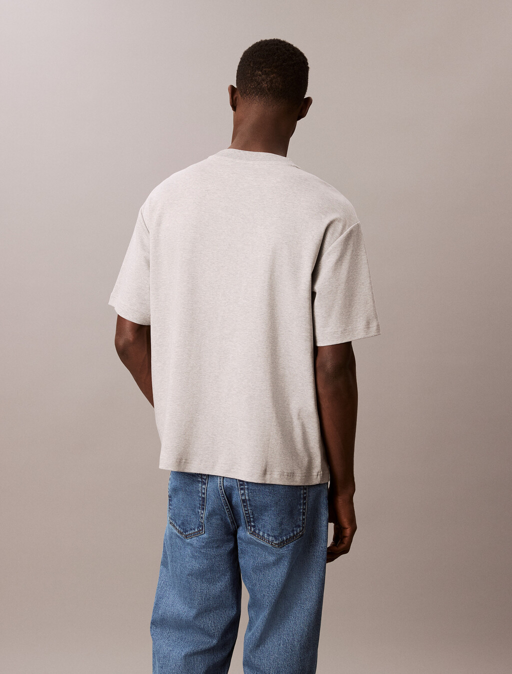 Calvin Klein Logo Tee, BC06 Grey Heather, hi-res