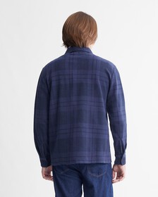 格紋長袖外襯衫式外套, Dark Sapphire, hi-res