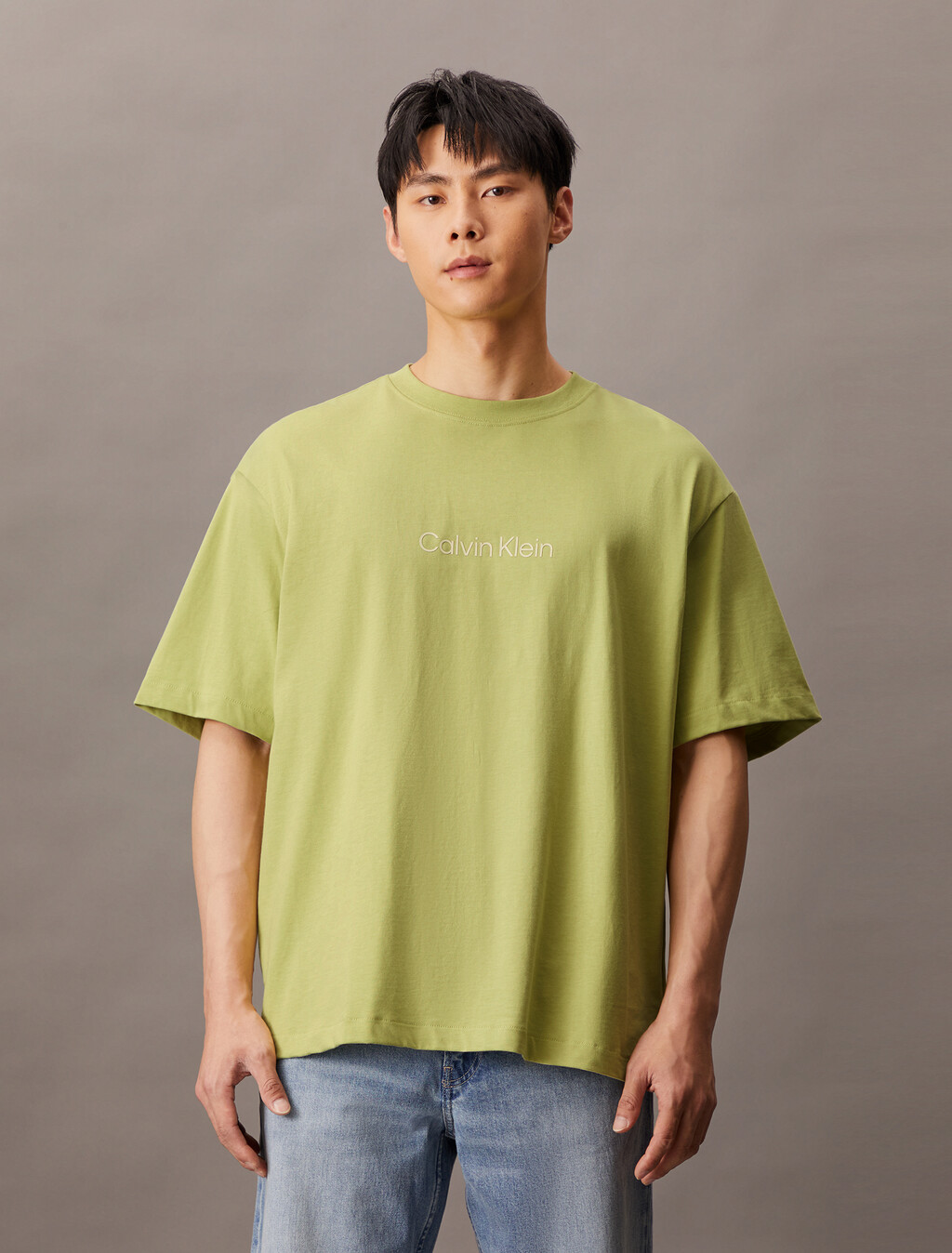 Calvin Logo Crew Neck Tee, Nile, hi-res
