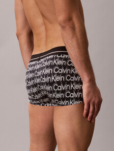 Icon 超細纖維彈性金屬感低腰平口內褲, ECHO LOGO BLACK, hi-res