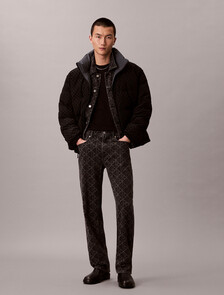 90s Signature Emblem Jacquard Jeans, BLACK EMBLEM, hi-res