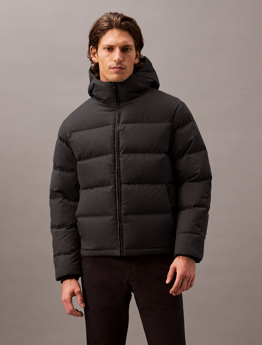 Tech Hooded Puffer Jacket, Black Beauty, hi-res