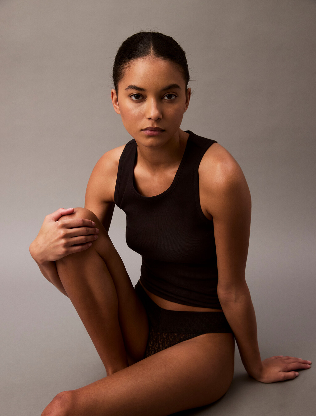 Icon Logo Lace Thong, Black, hi-res