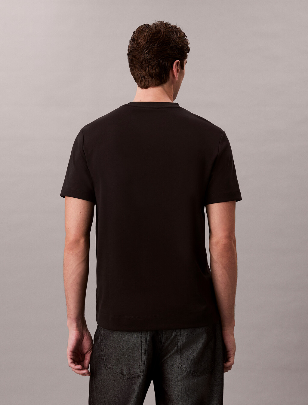 Tonal Monogram Crewneck Tee, Black, hi-res