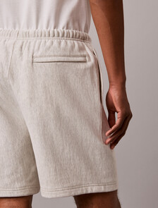 Embroidered Logo Jogger Shorts, Snowy Heather, hi-res