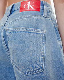CK One 中性破損標誌牛仔短褲, Denim Medium, hi-res