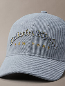 CKNY Logo Corduroy Cap, Casual Blue, hi-res