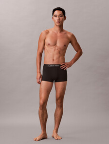 CK Pro Fit 超細纖維低腰平口內褲, Black w/ White Logo, hi-res