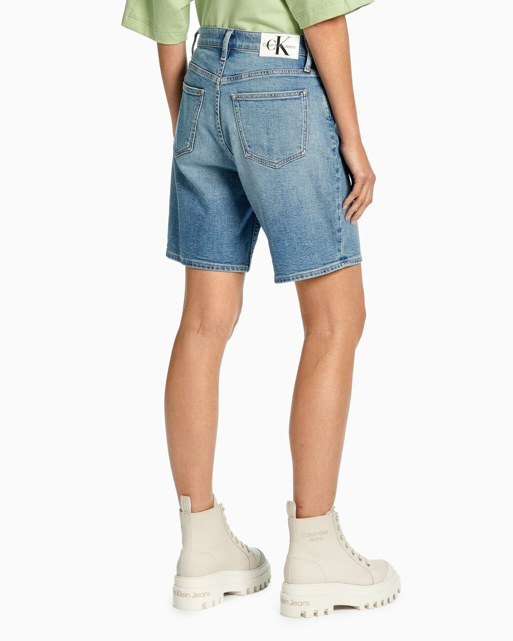 百慕達復古短褲, Denim Medium, hi-res