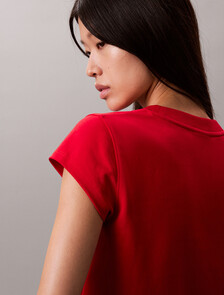 Lunar New Year Mercerized Cotton CK Emblem Baby Tee, Pantone Red, hi-res