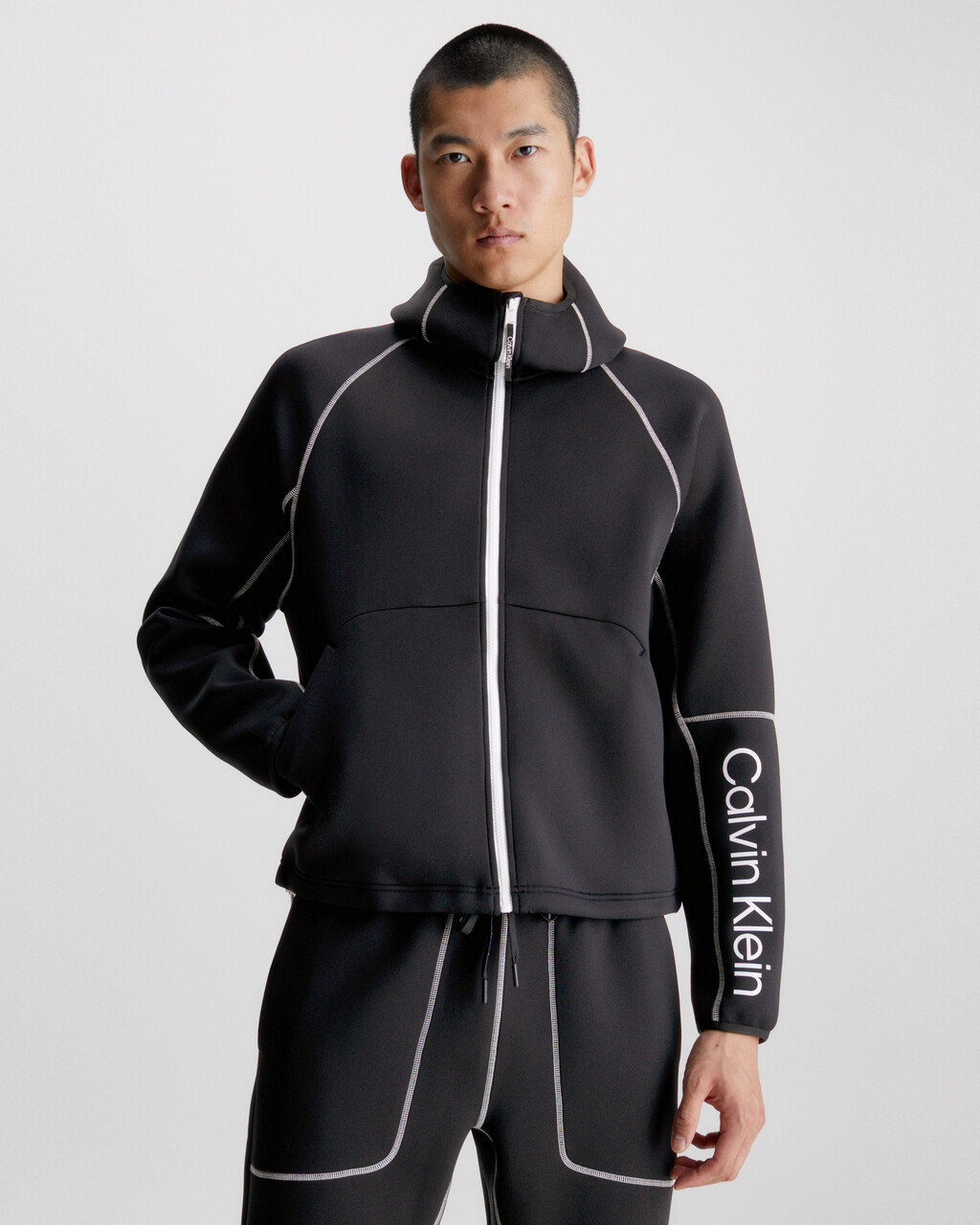 Zip Up Logo Hoodie, BLACK BEAUTY, hi-res