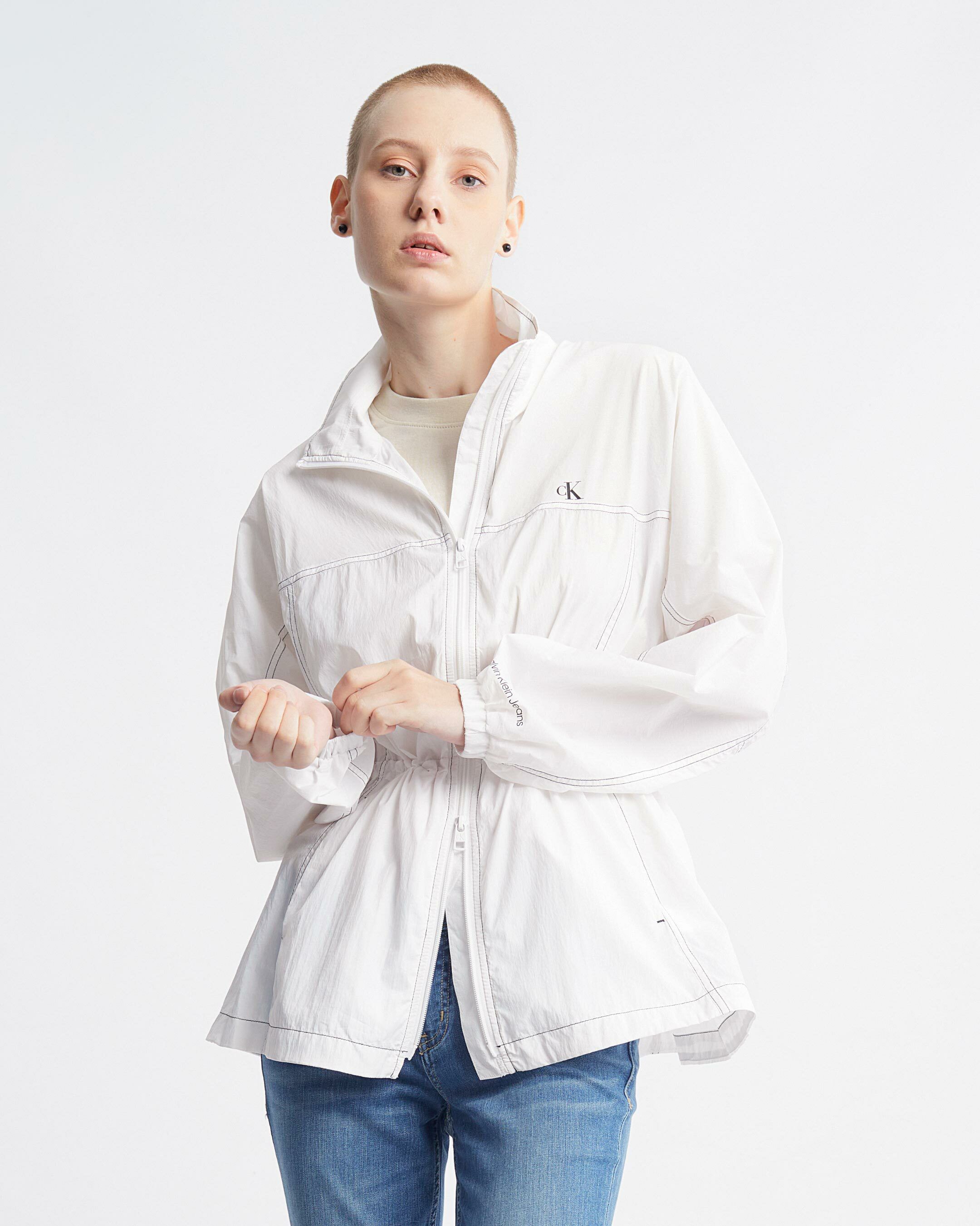 Calvin klein white windbreaker best sale