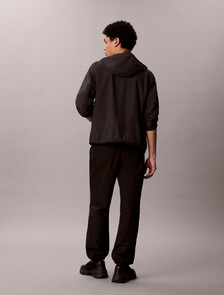 棉質尼龍降落傘長褲, Black, hi-res