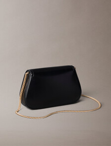 弧形銀包配鏈帶, Black, hi-res