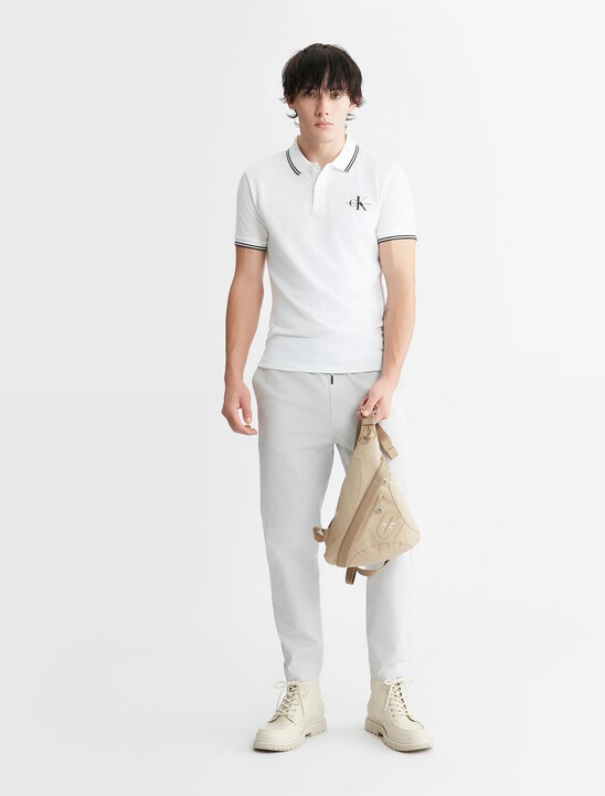 Monologo 標誌修身飾邊 Polo 衫