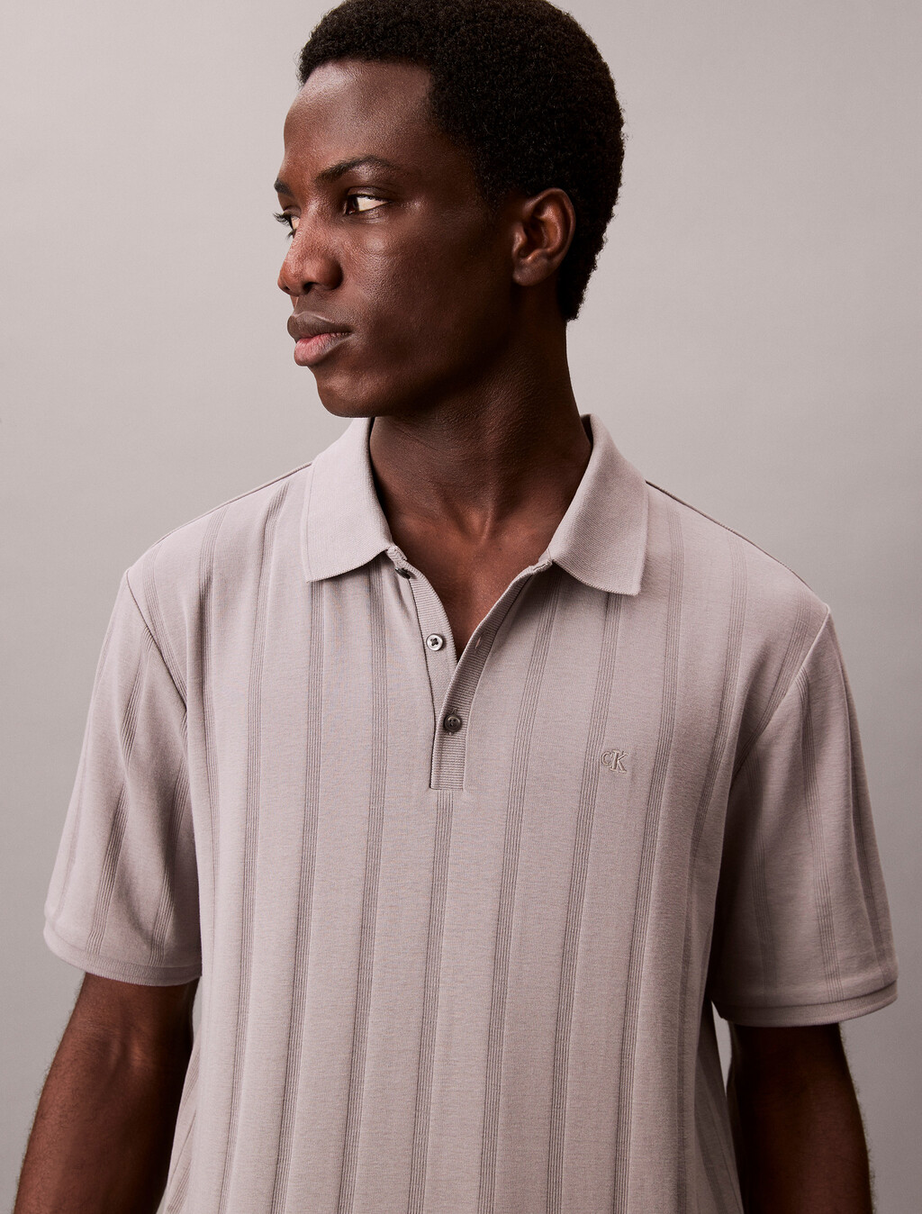 Variegated Rib Classic Polo Shirt, Steeple Gray, hi-res
