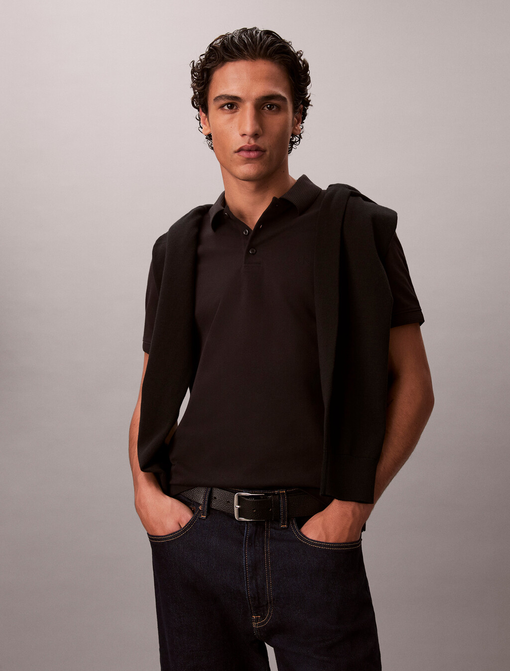 Cooling Pique Ottoman Collar Polo, Black, hi-res