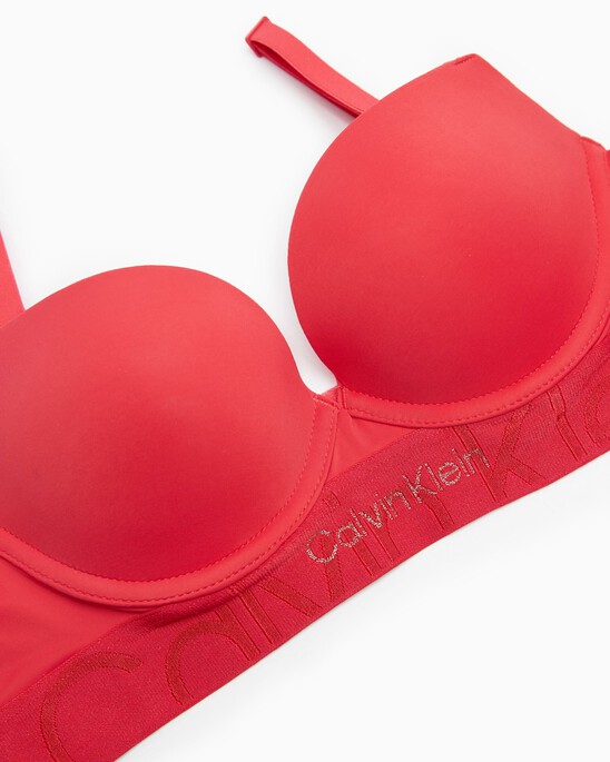 Embossed Icon Micro Push Up Plunge Bra