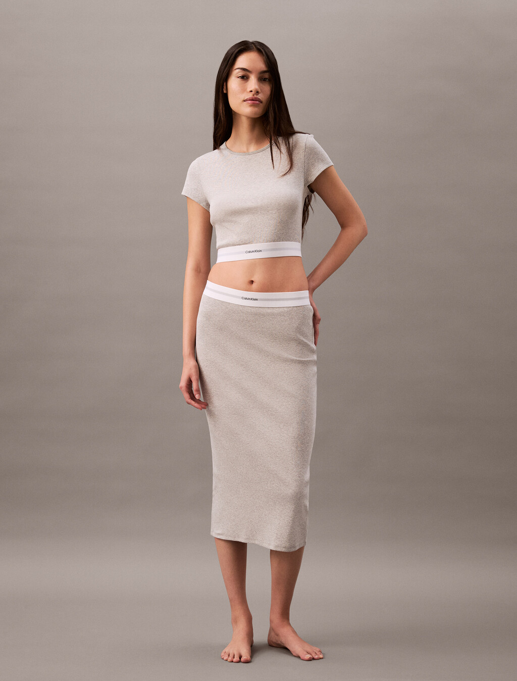 Rib Knit Cropped Tee, LILAC QUARTZ, hi-res