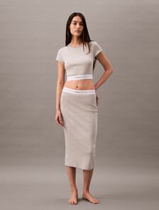 Rib Knit Cropped Tee, LILAC QUARTZ, hi-res