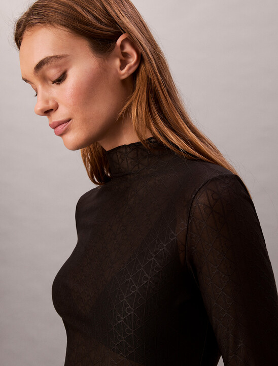 Monogram Mesh Top
