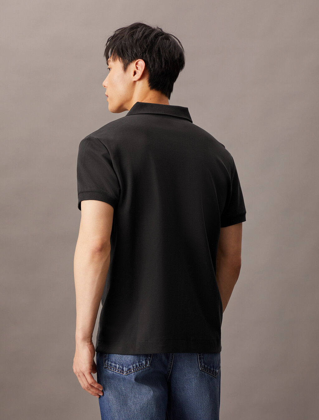 Liquid Cotton Polo Shirt, Black, hi-res