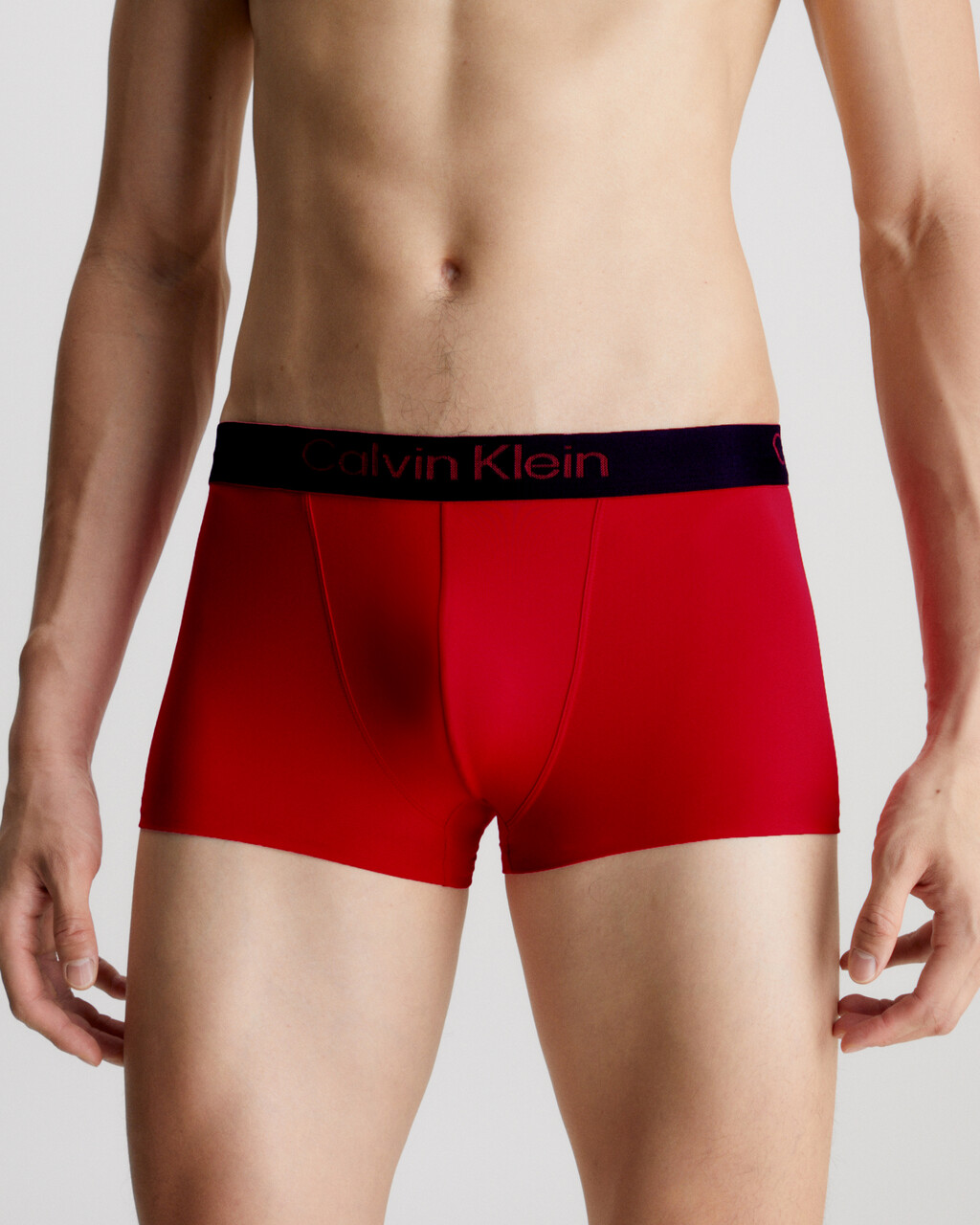 CK Black Low Rise Trunks, red