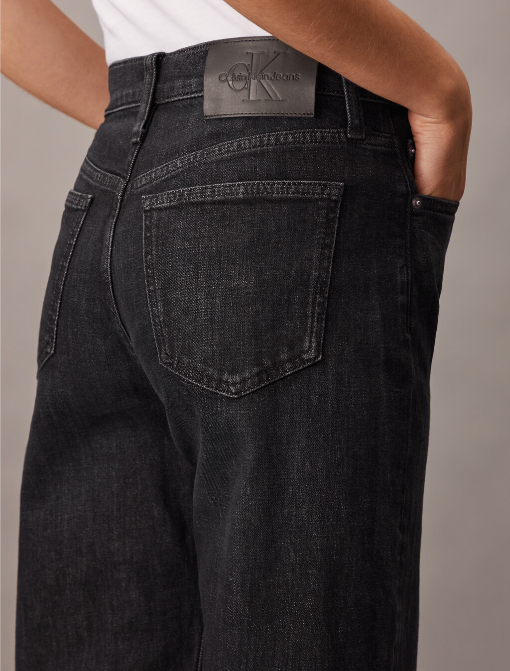 Italian High Rise Wide Leg Jeans, Denim Black, hi-res