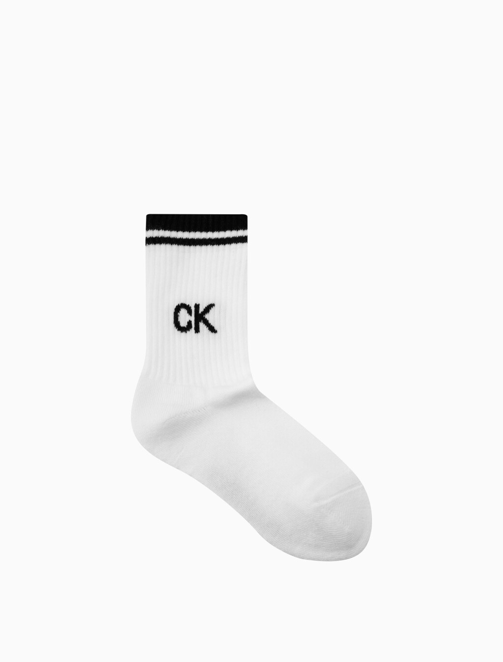 CK 羅紋長襪, WHITE, hi-res