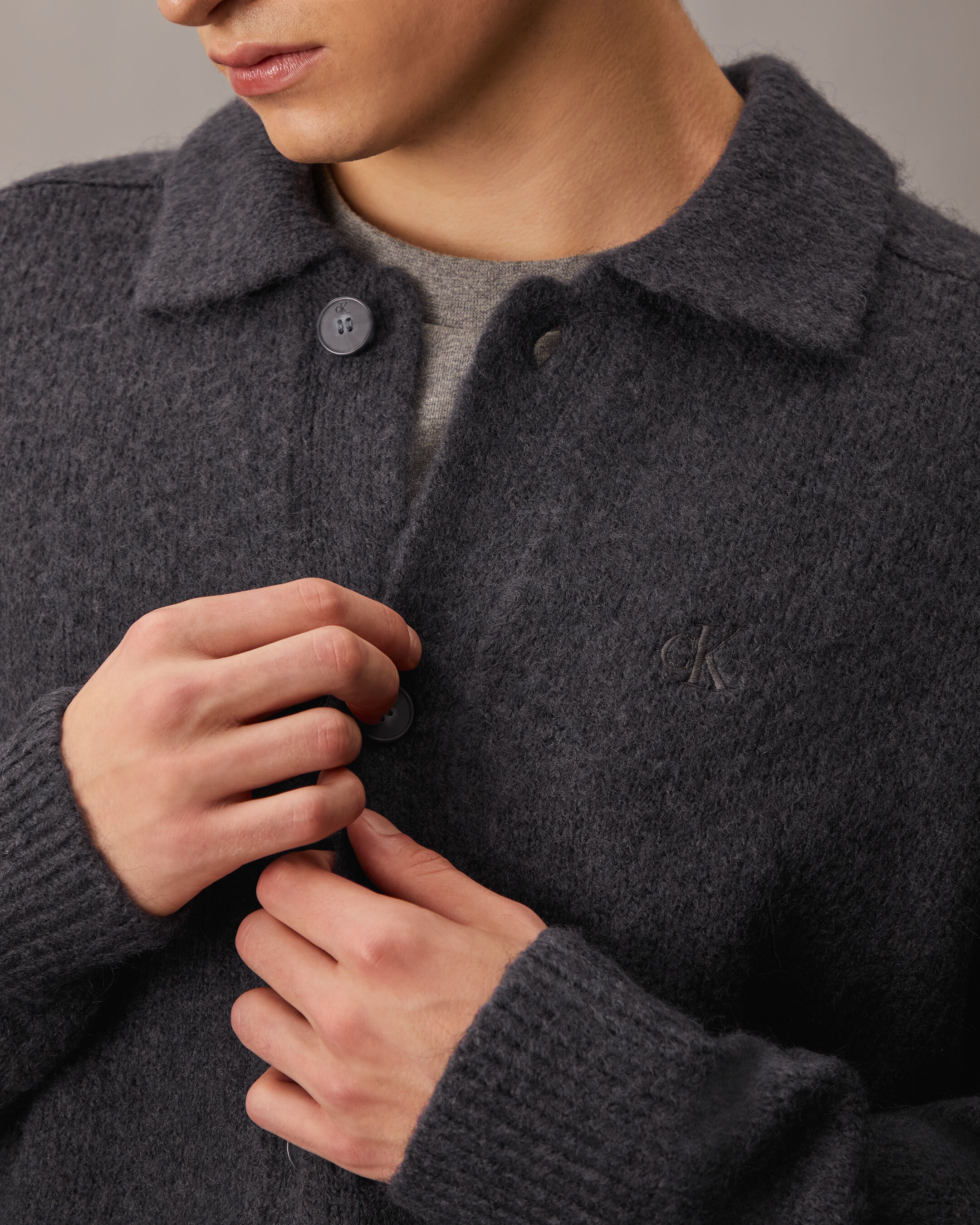 Calvin klein button front cardigan discount