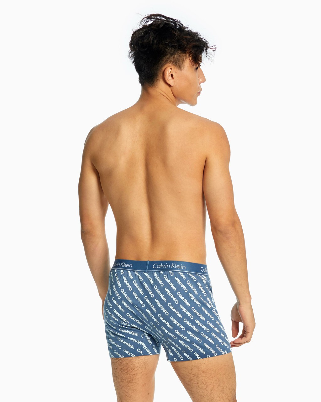 KNIT SLIM BOXERS, STRUCTURE 45 SHADOW LOGO AUDACIOUS BLUE, hi-res