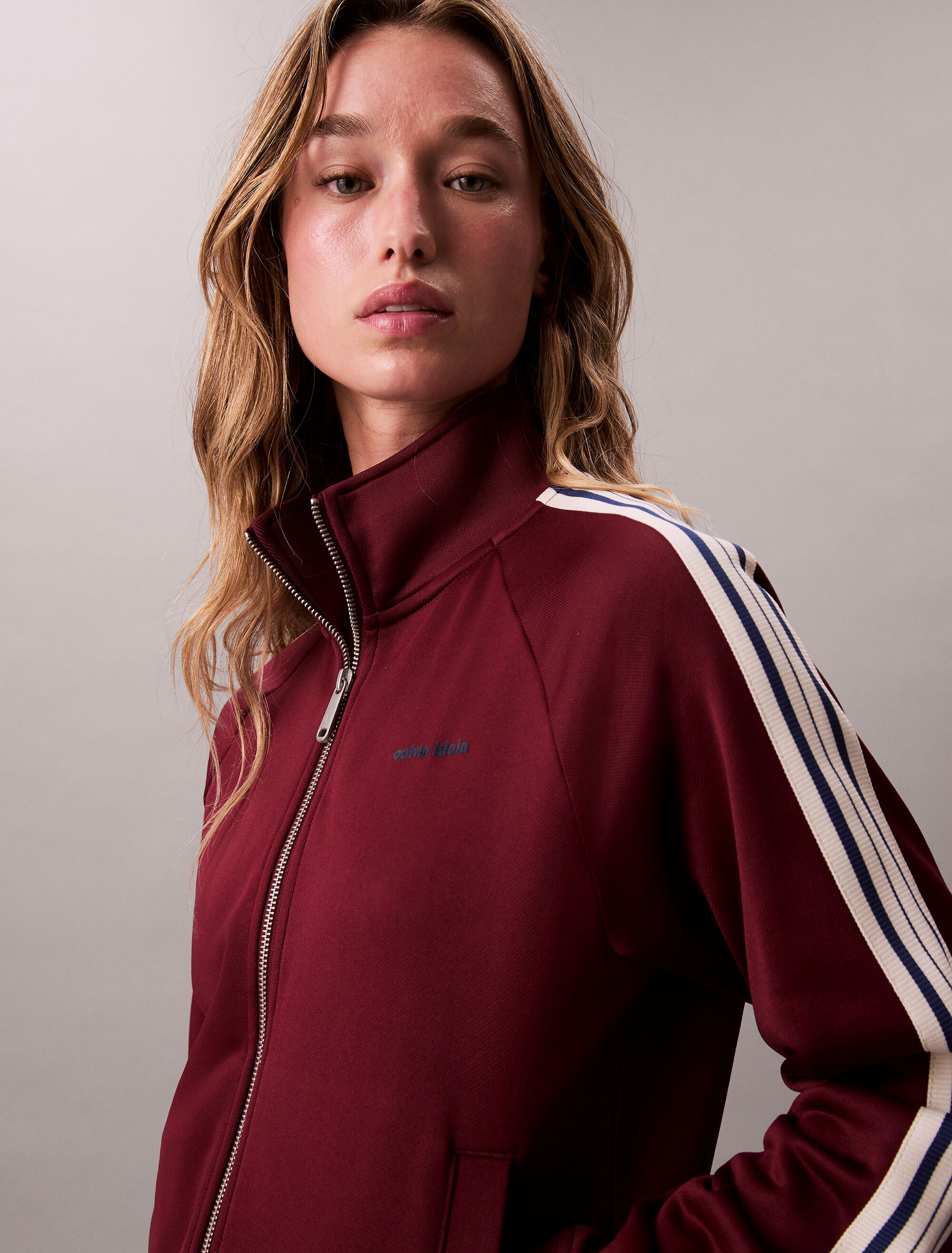 High Shine French Terry Jacket | red | Calvin Klein Hong Kong High Shine French Terry Jacket | red | Calvin Klein Hong Kong