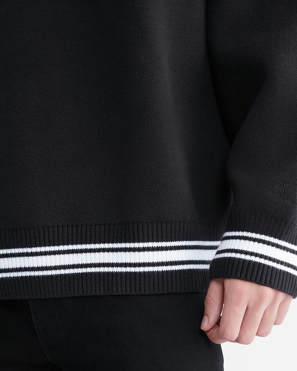 學院風套頭毛衣, Ck Black, hi-res