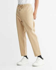 Slim Drawcord Chinos, Travertine, hi-res