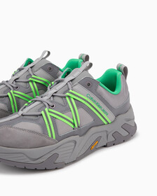 Leather Vibramâ® Chunky Trainers, Formal Gray/Stormfront/Island Green, hi-res