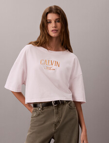 Logo Cropped T-Shirt, Crystal Blush, hi-res