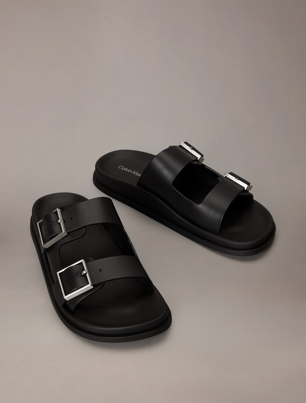 Double Buckle City Sandal, Triple Black, hi-res