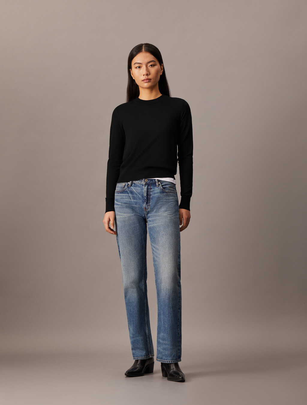 Tech Merino Crewneck Sweater, Black, hi-res