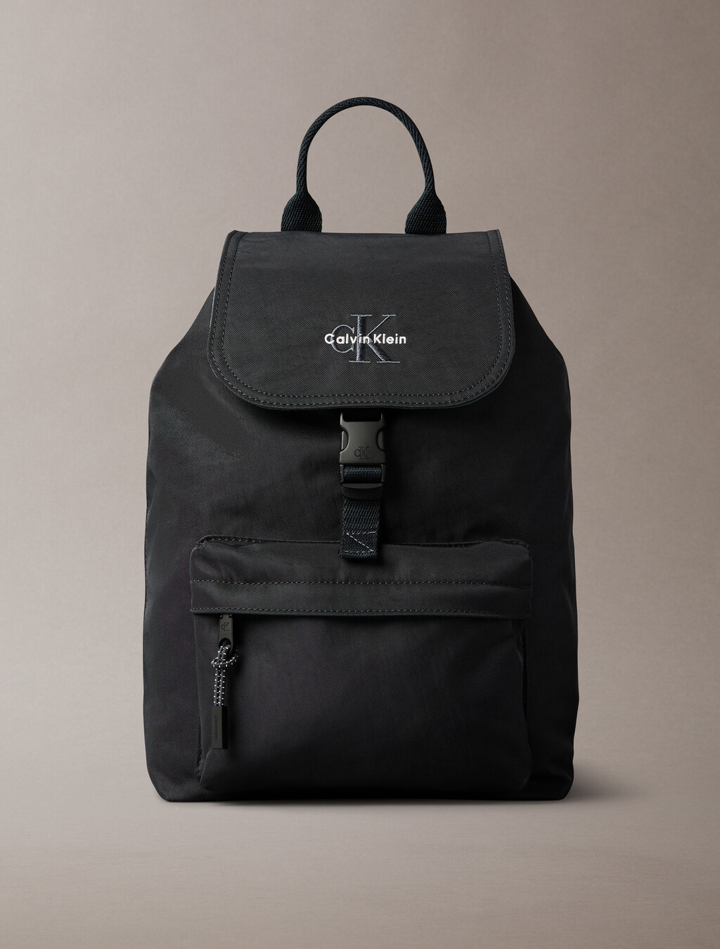 Bold Logo Nylon Mini Flap Backpack, Black, hi-res