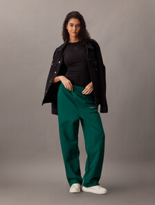 棉質毛圈直筒運動褲, Turf, hi-res