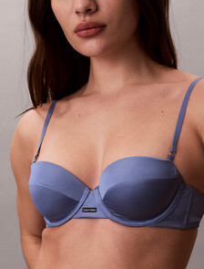 Signature Satin Lightly Lined Demi Bra, Blue Tulip, hi-res