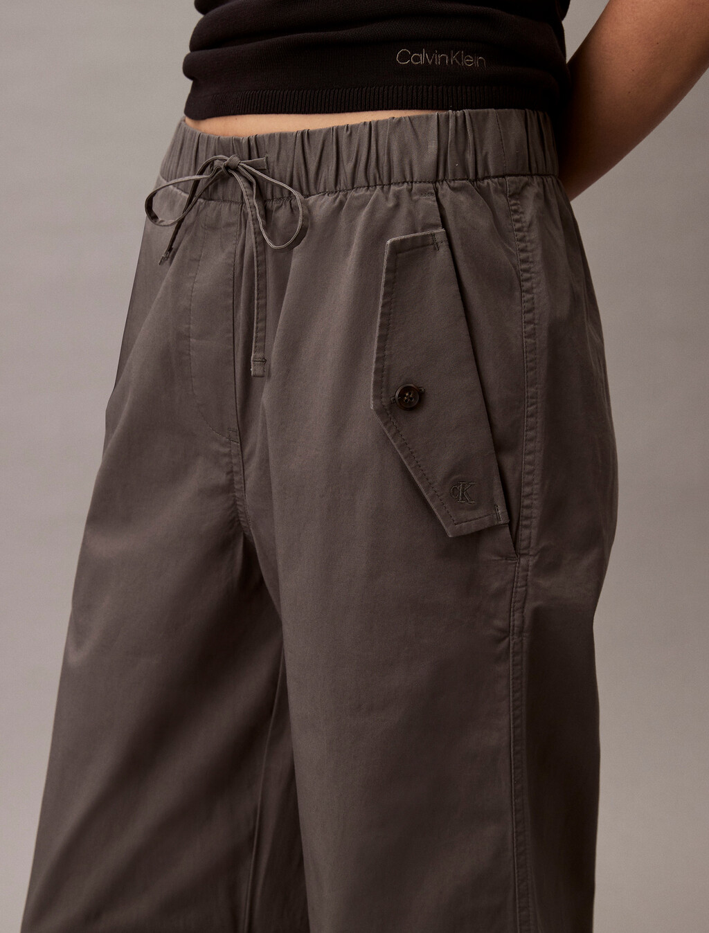 Cotton Twill Cargo Pants, Gunmetal, hi-res