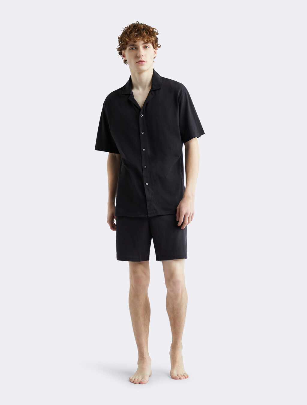 Cooling Lounge Sleep Shorts, Black, hi-res