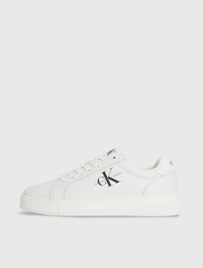 Leather Trainers, White/Black, hi-res